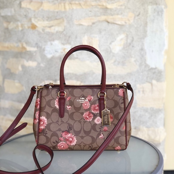 NWT Coach Floral Mini surrey Satchel&wallet - Picture 3 of 8